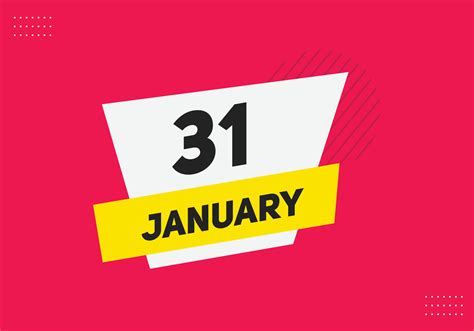 january 31 calendar reminder. 31th january daily calendar icon template ...