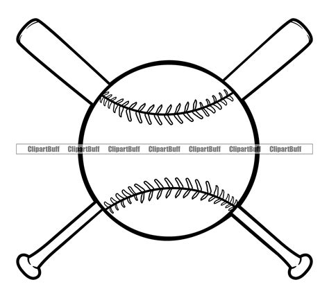 Baseball Softball Bat Black White Sport America Team Game Swing Hit Pitch Catch Homerun Symbol ...