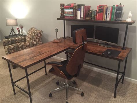 Desk, Customized L Shaped Desk, Corner Desk, Reclaim Wood Desk L Table, Custom Computer Wood ...