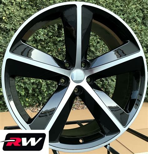 20" inch RW Wheels for Chrysler 300 Black Machined Rims Challenger Style SRT8