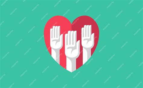 Free Vector | Volunteer hands in a heart illustration