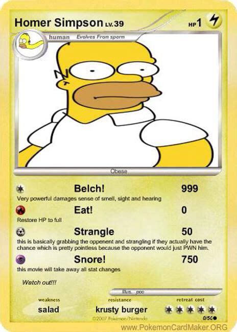 Du'oh!!! | Funny pokemon cards, Fake pokemon cards, Pokemon cards