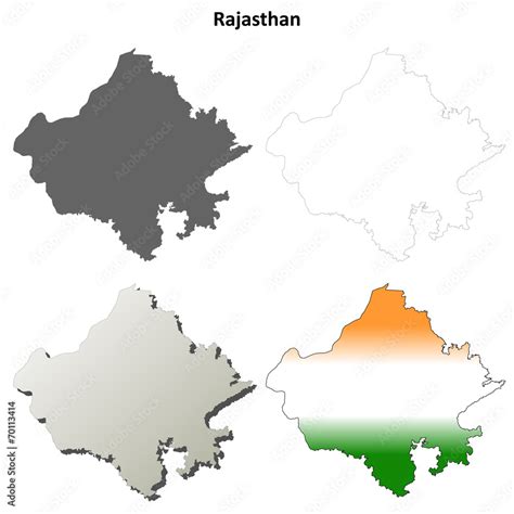 Rajasthan blank detailed outline map set Stock Vector | Adobe Stock