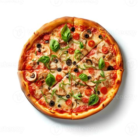 Food photography of Pizza isolated on white background. Generative AI ...