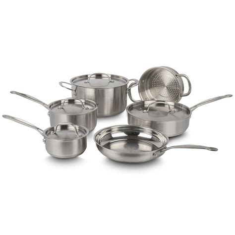 Cuisinart 10 Piece Brushed Stainless Steel Cookware Set | Walmart Canada