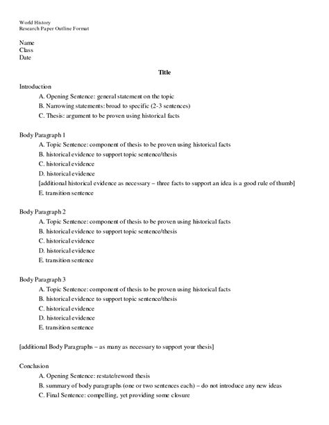 Example Of Apa Research Paper Outline – APA Outline Format Examples