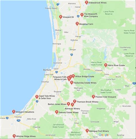 Geographe Wine Region - Wineries, Vineyards, Wine, Winery Tour Maps, Cellar Doors - Collie ...