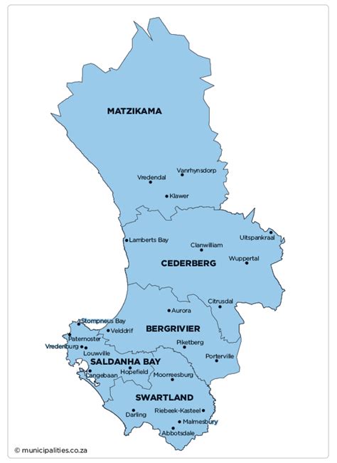 West Coast District Municipality - Map