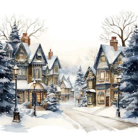 Premium AI Image | Christmas Village Scene