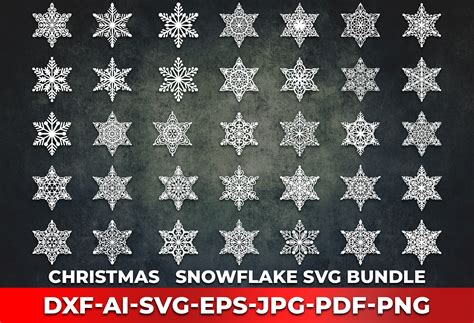 Snowflakes Laser Cut SVG Bundle Graphic by LaijuAkter · Creative Fabrica