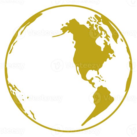 World Map on Globe Silhouette for Icon, Symbol, App, Website, Pictogram ...