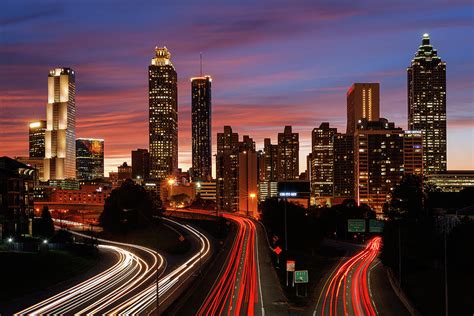 Atlanta skyline at sunset 1 Photograph by Murray Rudd - Pixels