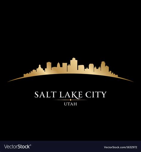 Salt lake city utah skyline silhouette Royalty Free Vector