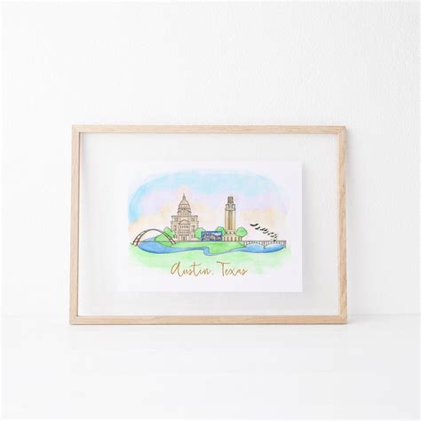 Austin, Texas Skyline Art Print - Etsy