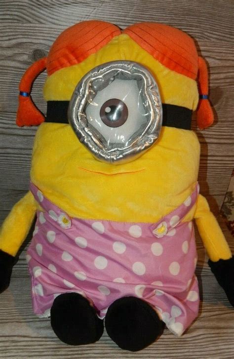Despicable Me Big Eye Minion Stuart Girl 20” Plush Stuffed Doll Cuddle ...