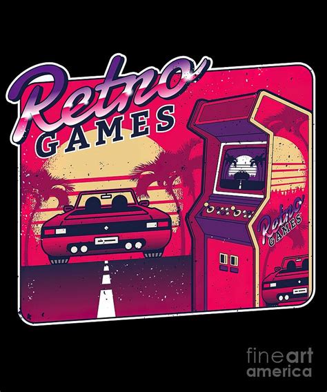 Retro Vintage Games Gaming Acarde game Painting by Darren Jones - Fine ...