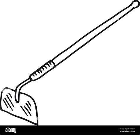 Hoe ink drawing. Farming tool sketch. Gardening icon Stock Vector Image & Art - Alamy