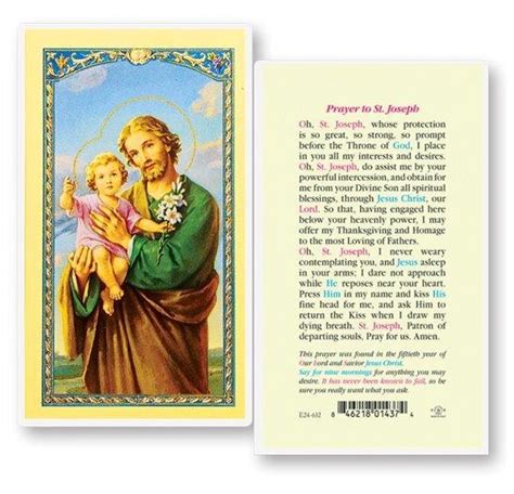 St. Joseph 50th Year Our Lord Laminated Prayer Cards 25 Pack