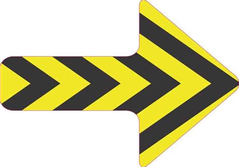 5in x 3.5in Yellow and Black Caution Arrow Sticker Sign Pointer Symbol | Sticker sign, Symbols ...