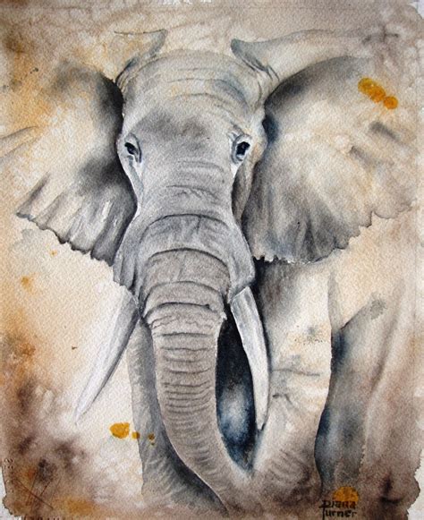 ELEPHANT Watercolor Painting Limited Edition by Dianamturnerart