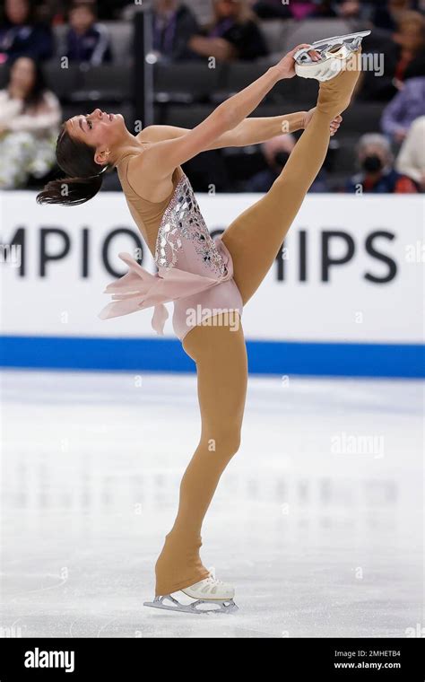 Ava Ziegler performs during the women's short program at the U.S. figure skating championships ...