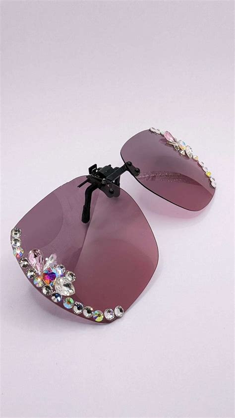 Rhinestone Oversized Clip on Sunglasses | Clip On Sunglasses