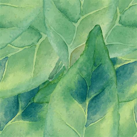 Watercolour Green Leaves Seamless Pattern Stock Vector - Image: 49954049