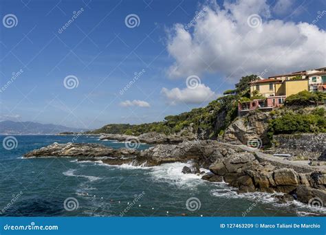 The Gulf of La Spezia Seen by Tellaro on a Beautiful Sunny Day, Liguria ...