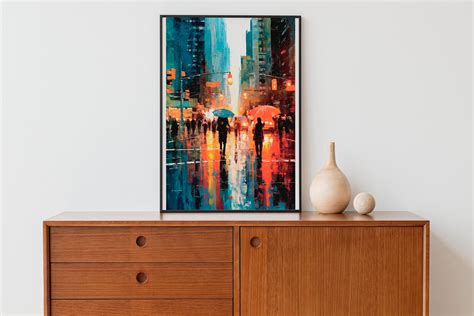 City Street Painting Art Print Painting of City Street at - Etsy