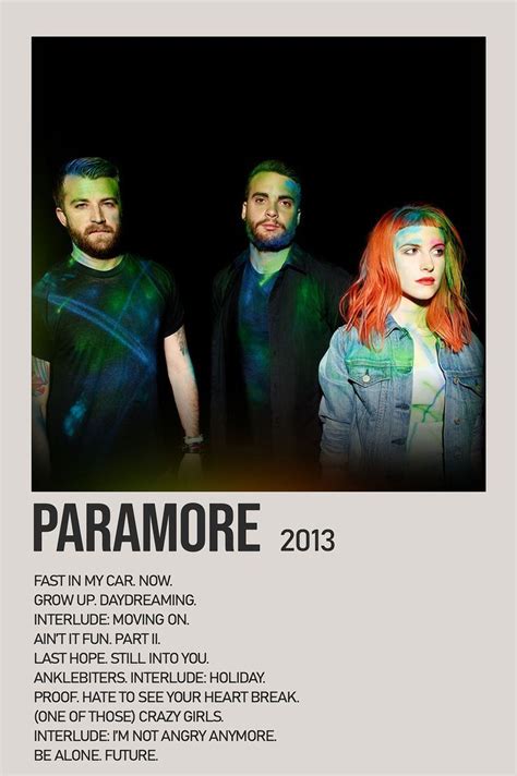 Paramore (Self-Titled) By Paramore Minimalist Album Poster | Music poster design, Music album ...