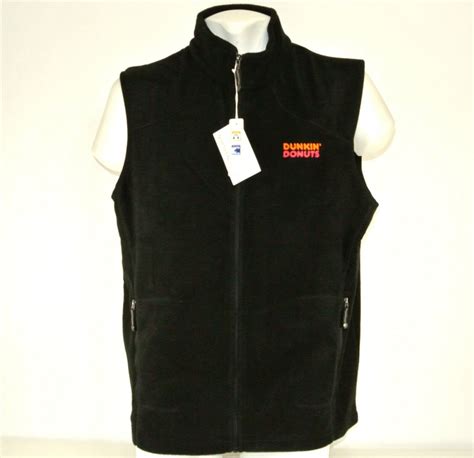 DUNKIN' DONUTS Employee Uniform Polar Fleece Vest Black Size L 48 NWT NEW