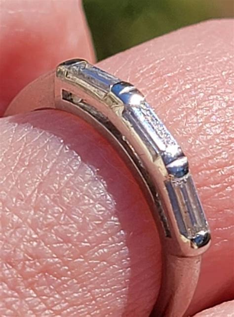 Beautiful Vintage Diamond Baguette Ring. Platinum. Si… - Gem