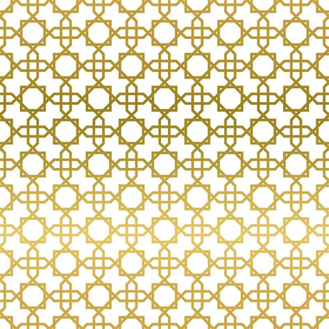 seamless islamic geometric pattern in gold color in transparent ...