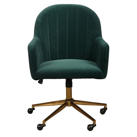 Upholstered Channel Tufted Office Chair in Emerald Green Velvet - Walmart.com - Walmart.com