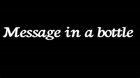 The police ~ message in a bottle // lyrics - YouTube