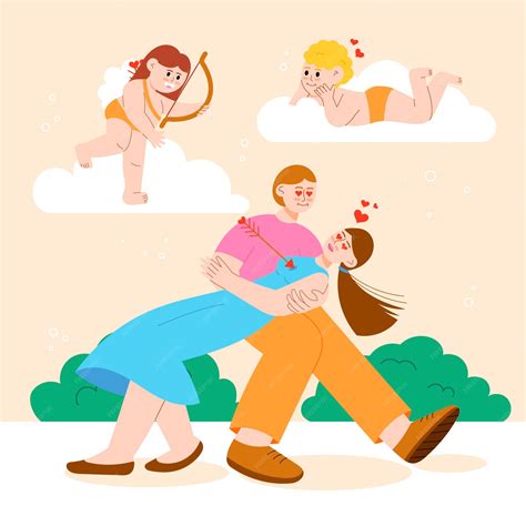 Free Vector | Flat valentine's day cupid illustration