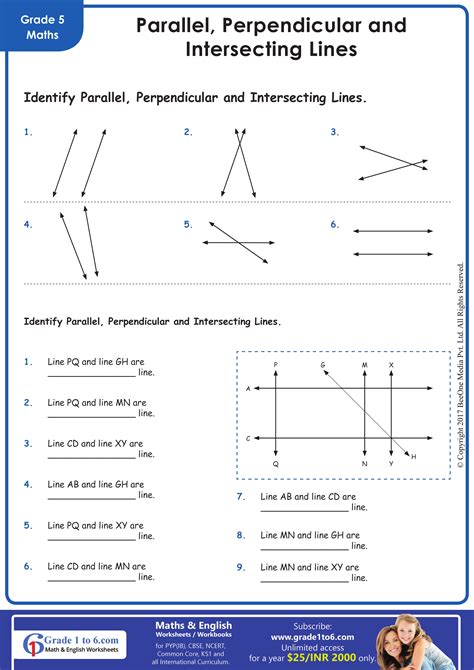 Parallel Intersecting And Perpendicular Lines