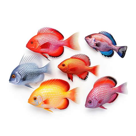 Premium AI Image | Tropical fish collection isolated on white background Colorful fishes set on ...