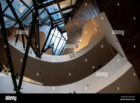 The interior of the Guggenheim Museum Bilbao, a modern and contemporary ...