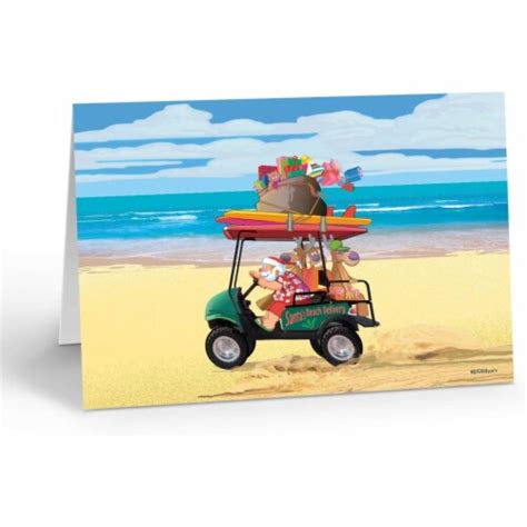 Stonehouse Collection Santa's Beach Buggy Beach Christmas Card - Beach Christmas Cards, 1 set ...