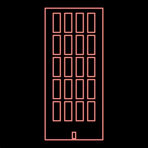 Neon sky tower building red color vector illustration flat style image 7451066 Vector Art at ...