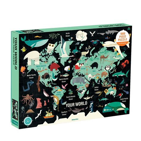 Map of the World - 1000 Piece Family Jigsaw Puzzle (Galison Mudpuppy ...