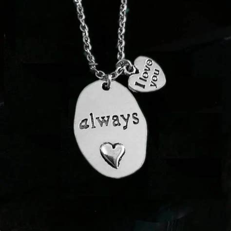 12pcs/lot Always Heart Necklace I Love You Necklace Heart Pendant Charm ...