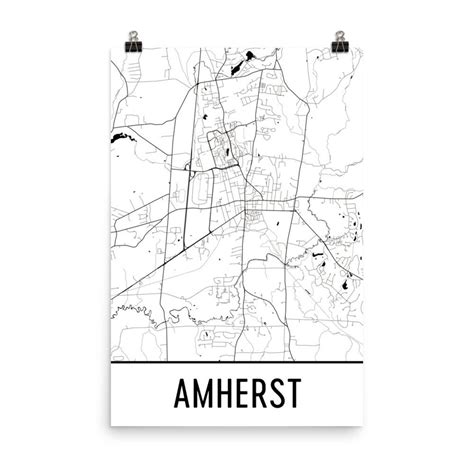 Amherst Map Amherst Art Amherst Print Amherst MA Poster - Etsy