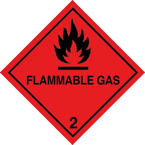 Class 2.1 - Flammable Gas Label - Dangerous Goods