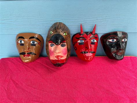 Vintage Mexican Masks, Folk Art Masks, Dance Masks, Mexico Decor, Devil Masks, Bird Mask - Etsy