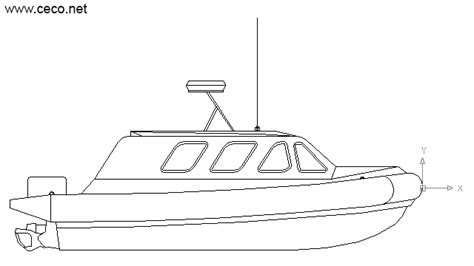 Autocad drawing lifeboat rescue boat side coast guard boat dwg dxf