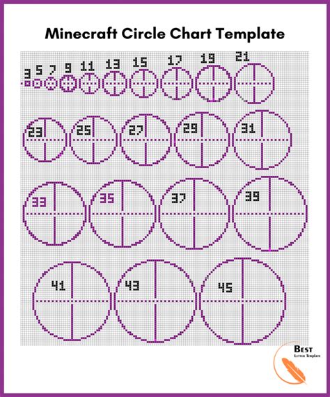 Printable Minecraft Circle Template -- (Chart, Diagram)