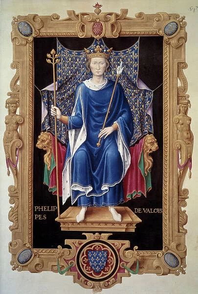 Portrait in foot of King Philip VI of Valois (1293-1350) (Photos Framed,...) #25145198