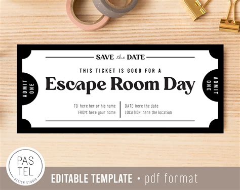 Escape Room Gift Coupon INSTANT DOWNLOAD Editable Text - Etsy UK